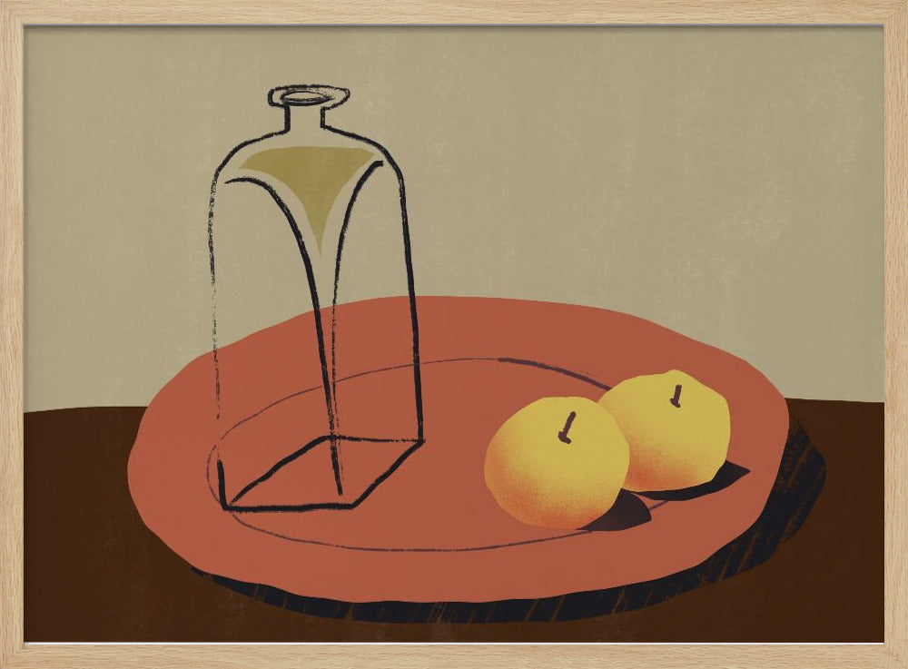 Glas und Apfel | Poster