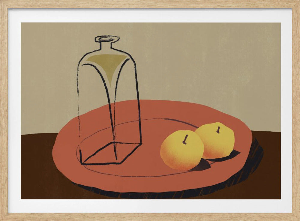 Glas und Apfel | Poster