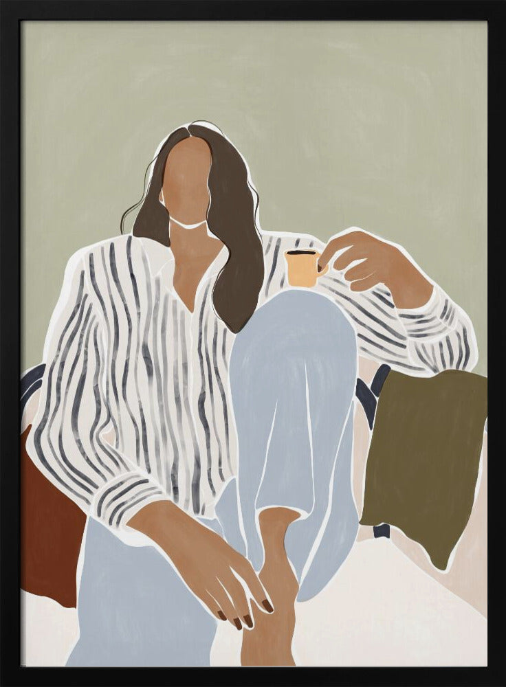 Frau genießt eine Tasse Espresso | Poster