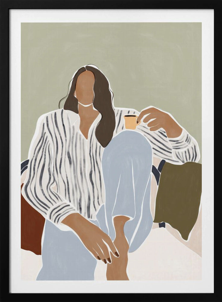 Frau genießt eine Tasse Espresso | Poster