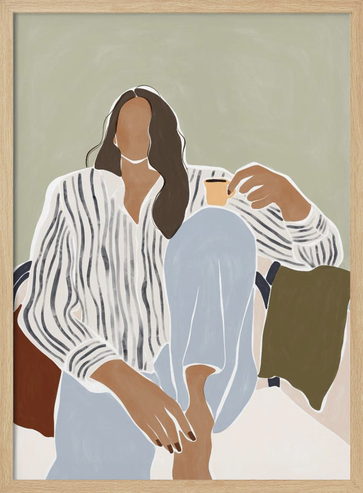 Frau genießt eine Tasse Espresso | Poster