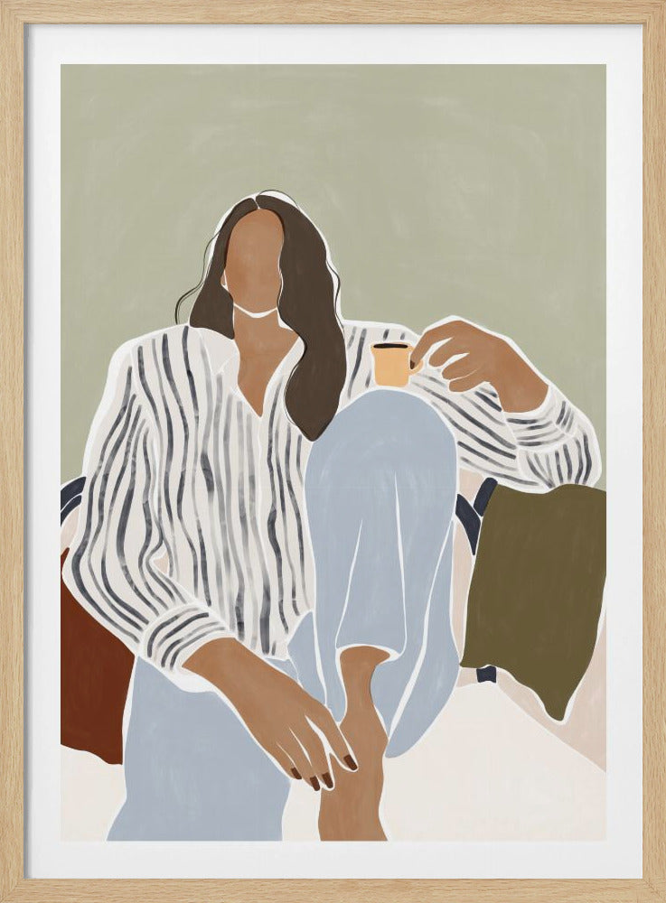 Frau genießt eine Tasse Espresso | Poster