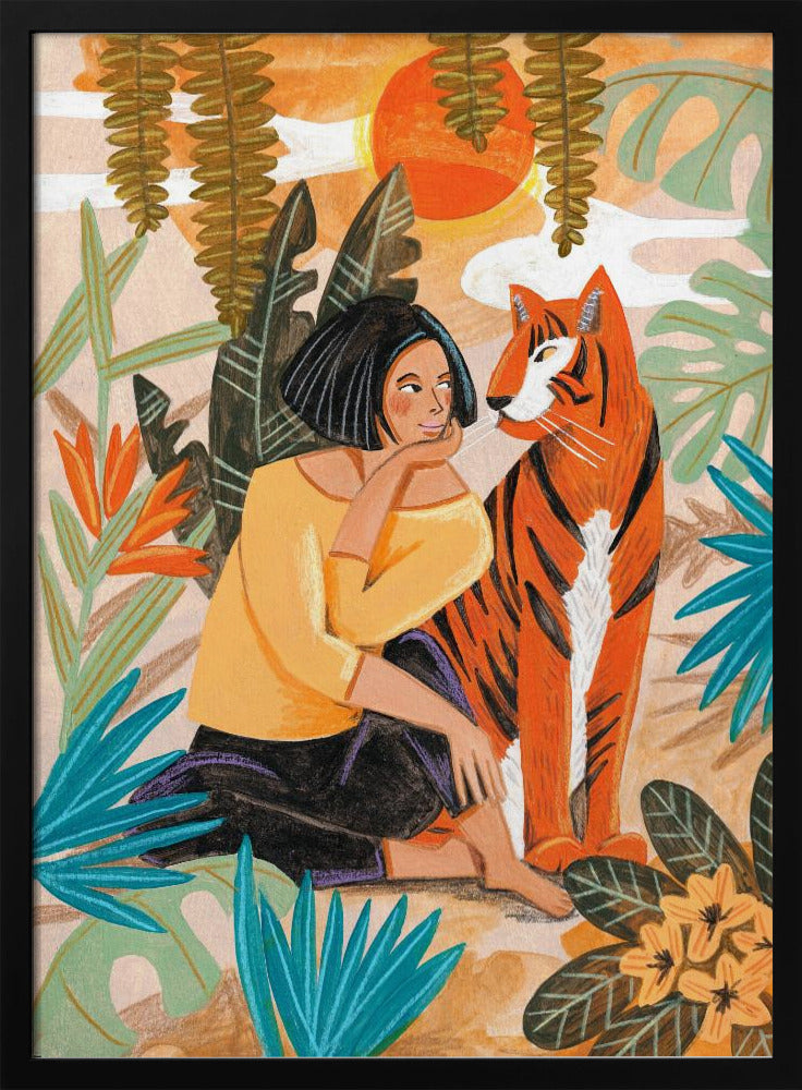 Frau mit Tiger | Poster
