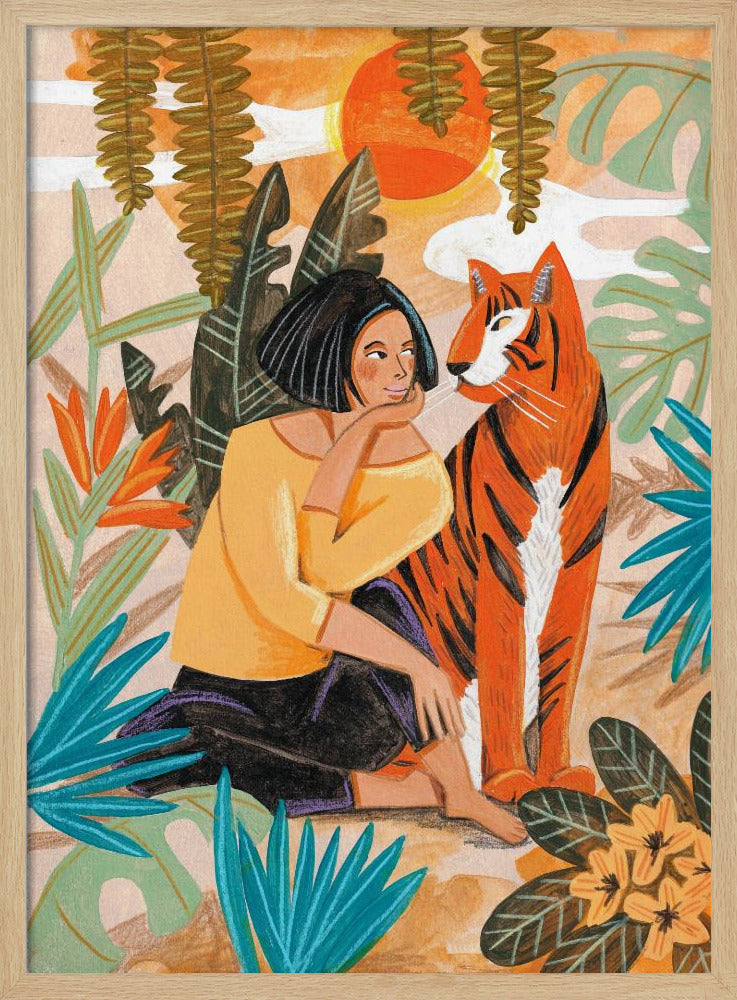 Frau mit Tiger | Poster