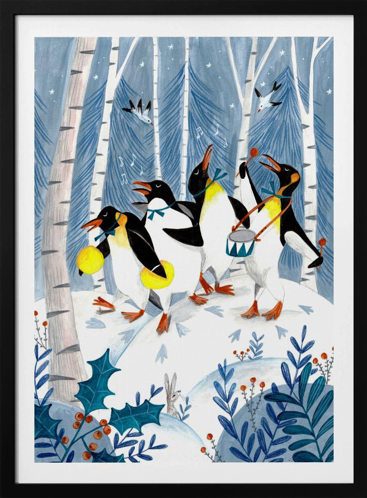 Pinguine machen Musik im Wald | Poster