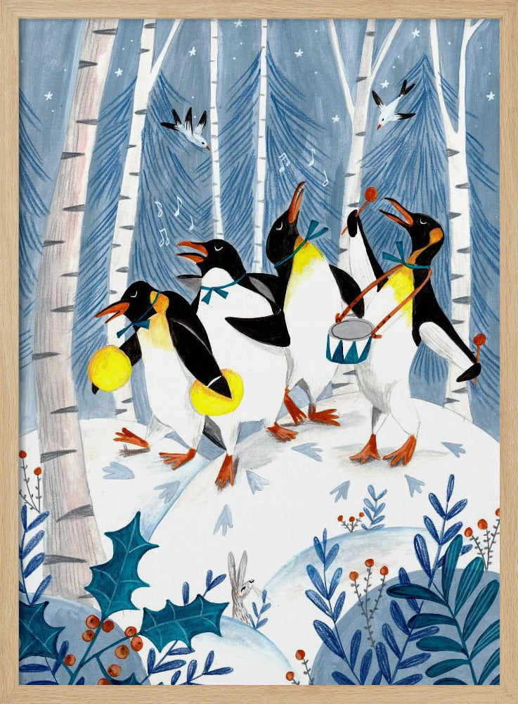 Pinguine machen Musik im Wald | Poster