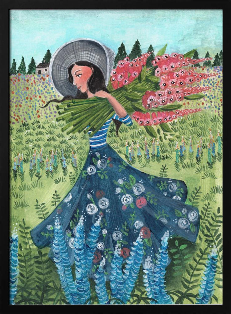 Walking with fieldflowers | Poster
