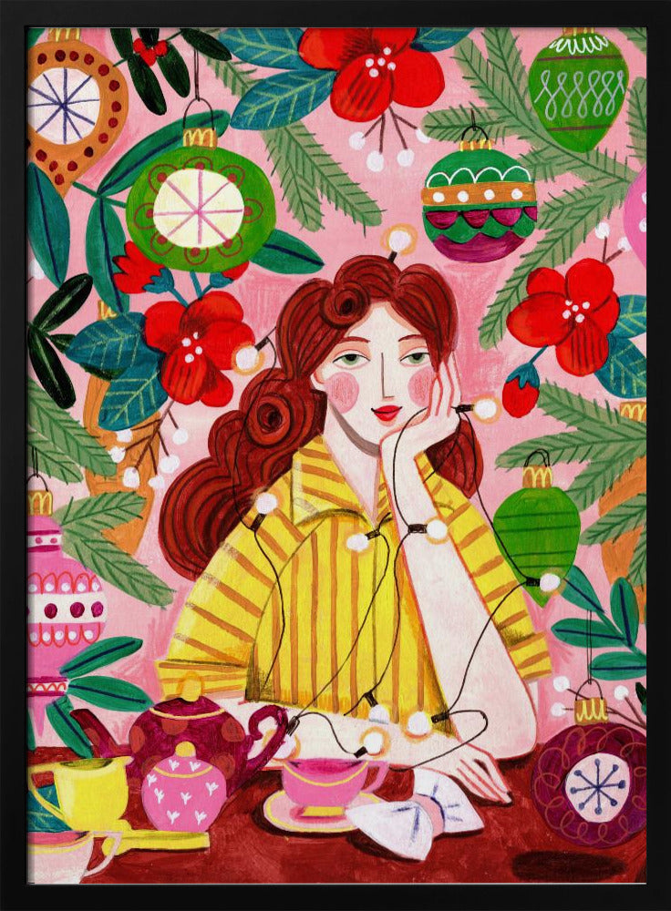Retro Weihnachtsfrau | Poster