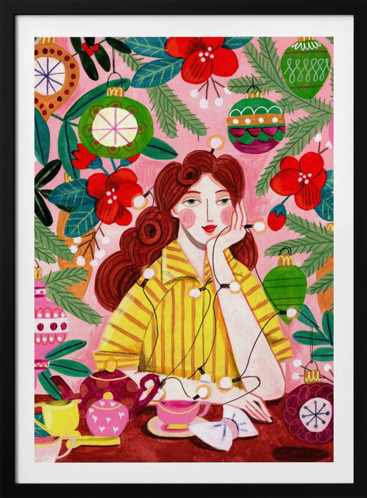 Retro Weihnachtsfrau | Poster