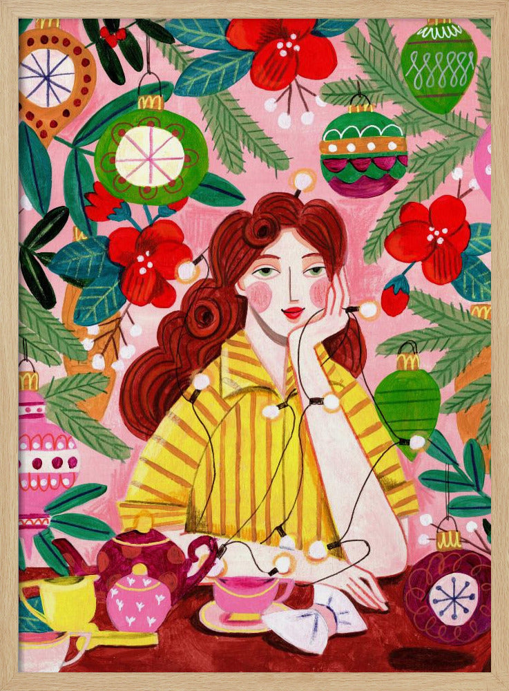 Retro Weihnachtsfrau | Poster