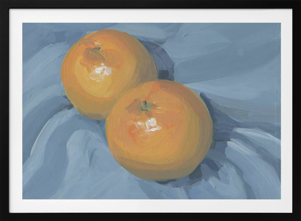 Orangen auf Blau | Poster