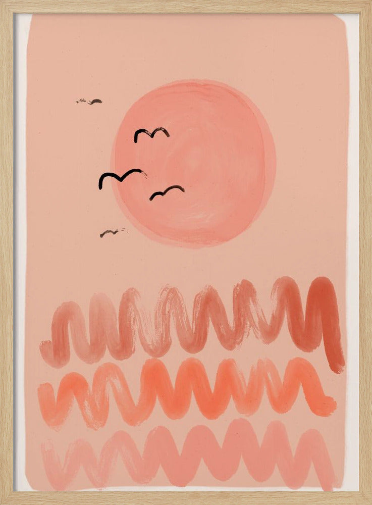 Peachy Sky Waves | Poster