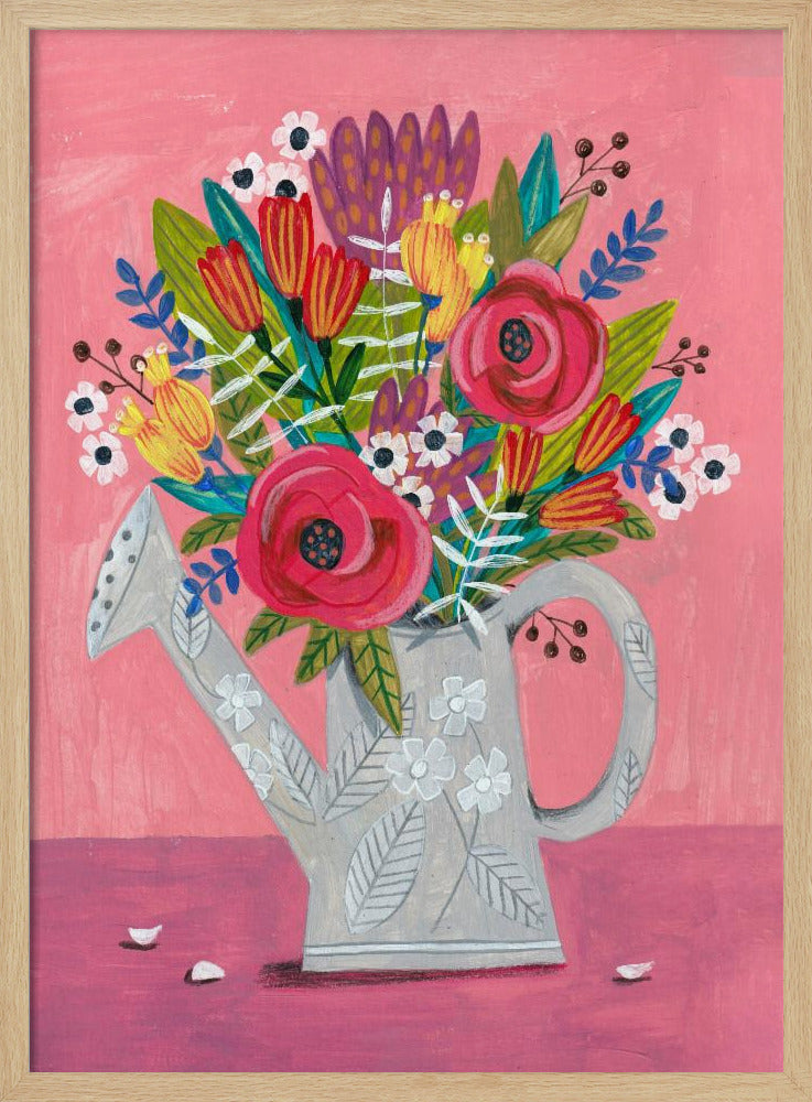 Gießkanne mit Blumen | Poster