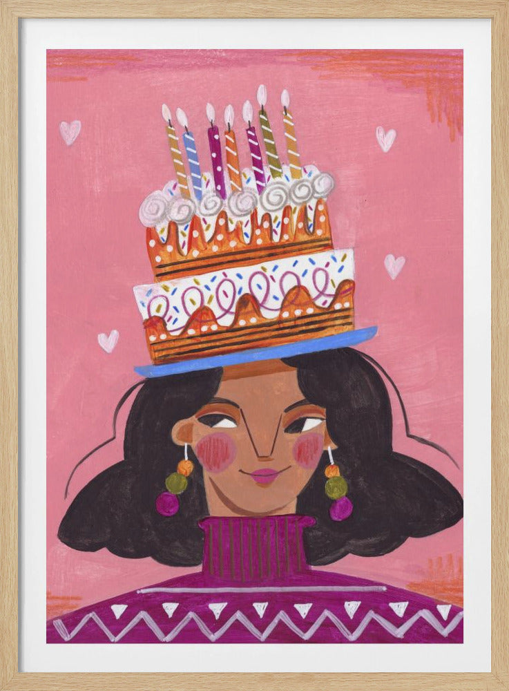 Frau mit Kuchen | Poster