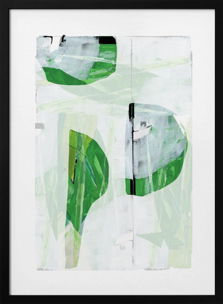 Limettengrün Schwarz Abstrakt Nr. 2 | Poster