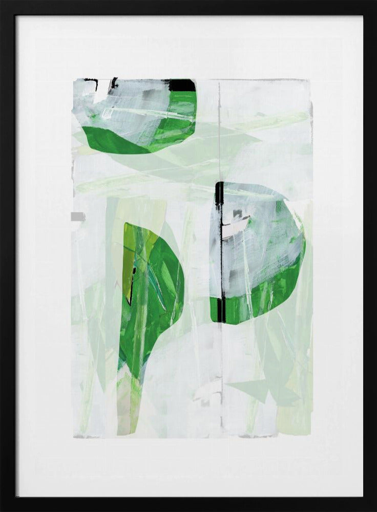 Limettengrün Schwarz Abstrakt Nr. 2 | Poster