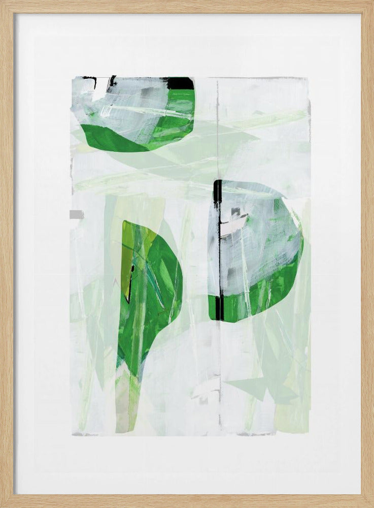 Limettengrün Schwarz Abstrakt Nr. 2 | Poster