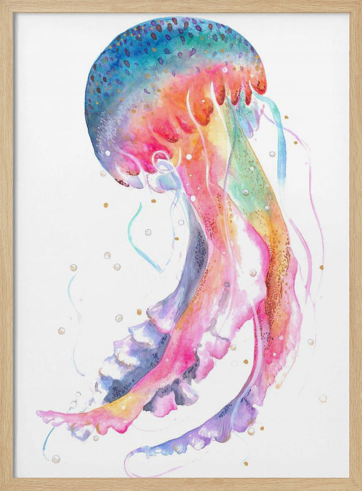 Jellyfish With Rainbow Hues | Poster