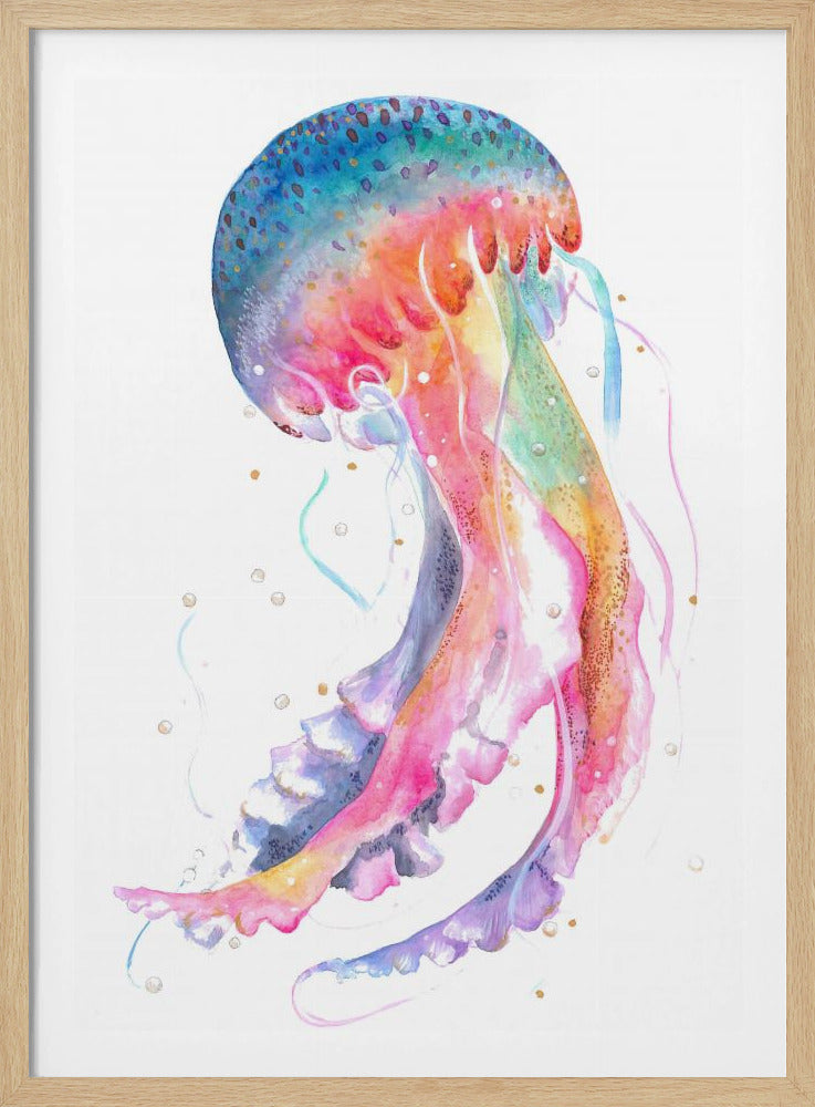 Jellyfish With Rainbow Hues | Poster
