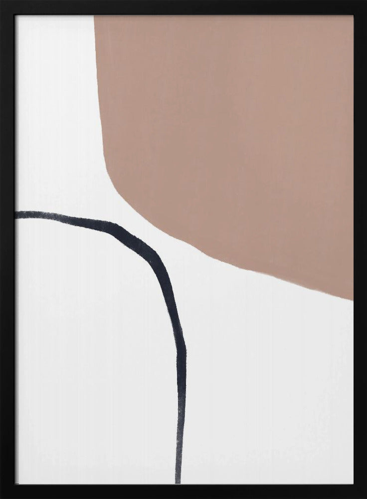 Soft Beige And Black Lines | Poster