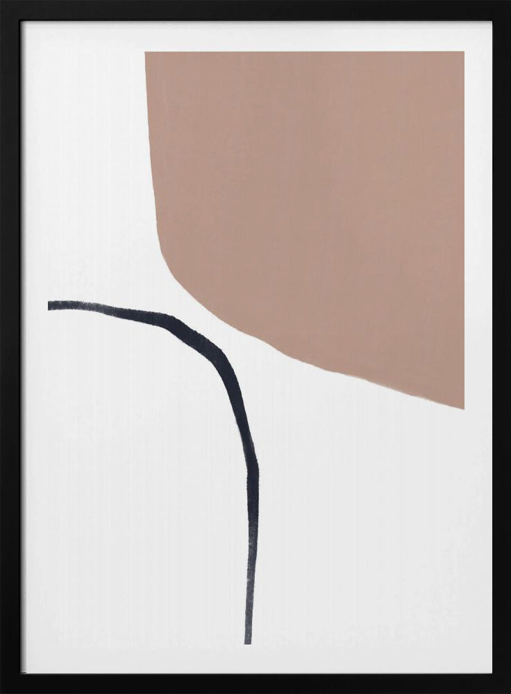 Soft Beige And Black Lines | Poster