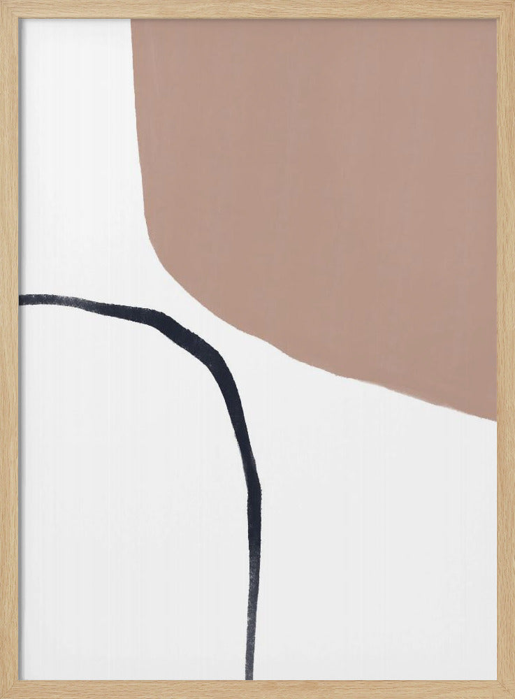 Soft Beige And Black Lines | Poster