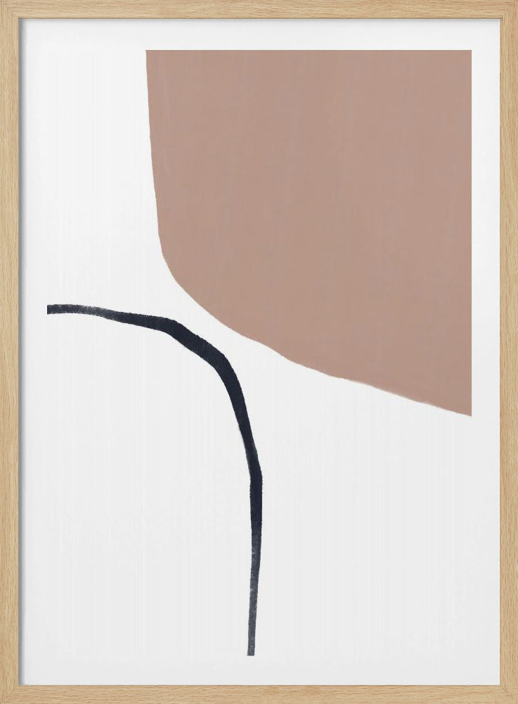Soft Beige And Black Lines | Poster