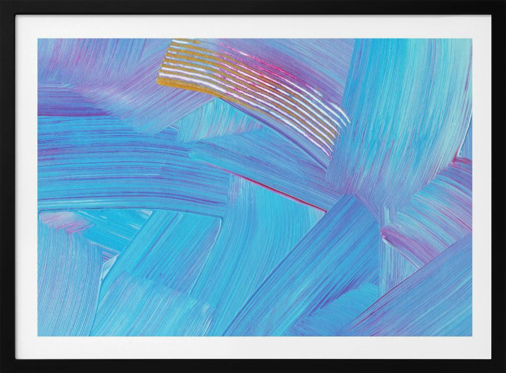 Leuchtend blaue Pinselstriche | Poster