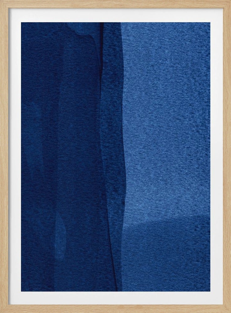 Blaue Textur mit fließenden vertikalen Linien | Poster
