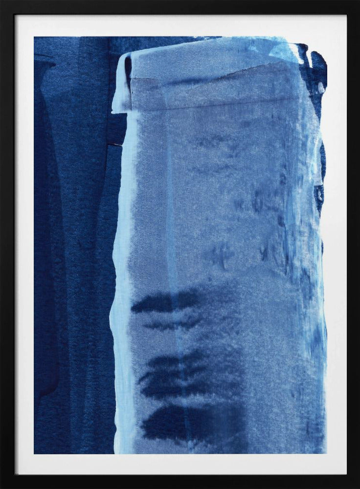 Blaue Textur mit fließenden vertikalen Linien | Poster