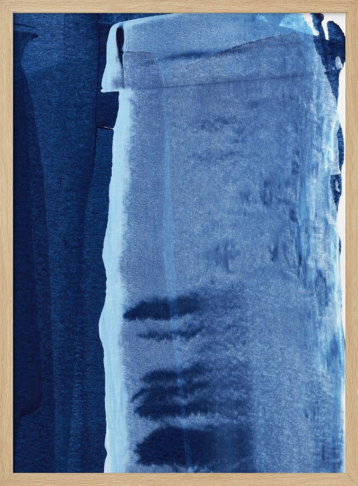 Blaue Textur mit fließenden vertikalen Linien | Poster