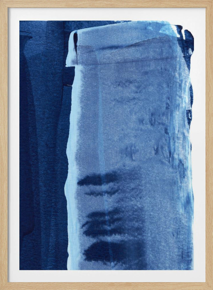 Blaue Textur mit fließenden vertikalen Linien | Poster