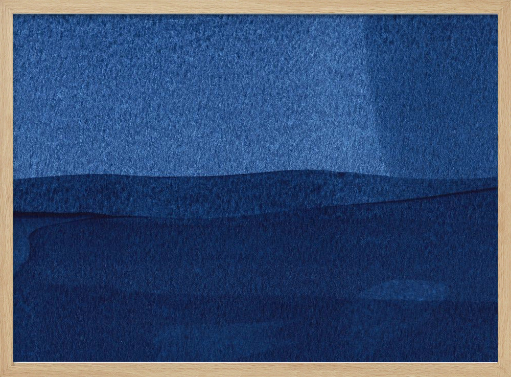 Blaue Textur mit fließenden vertikalen Linien | Poster