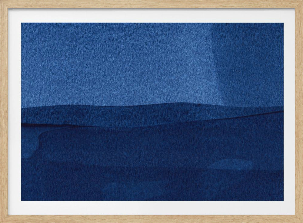 Blaue Textur mit fließenden vertikalen Linien | Poster