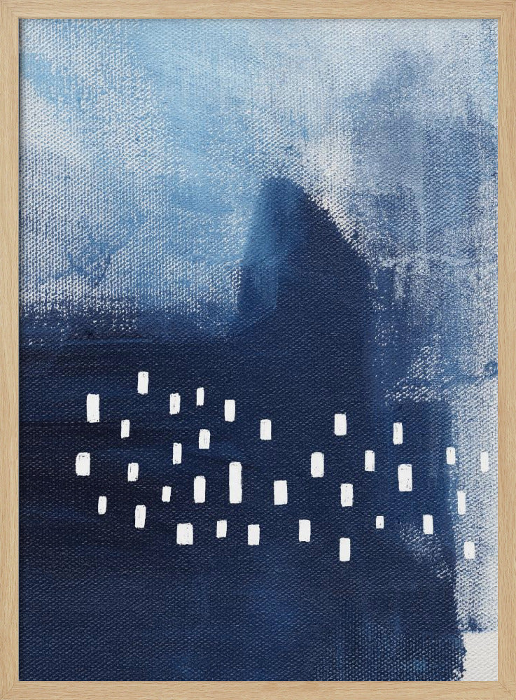 Blaue Farbtöne und weiße rechteckige Elemente | Poster