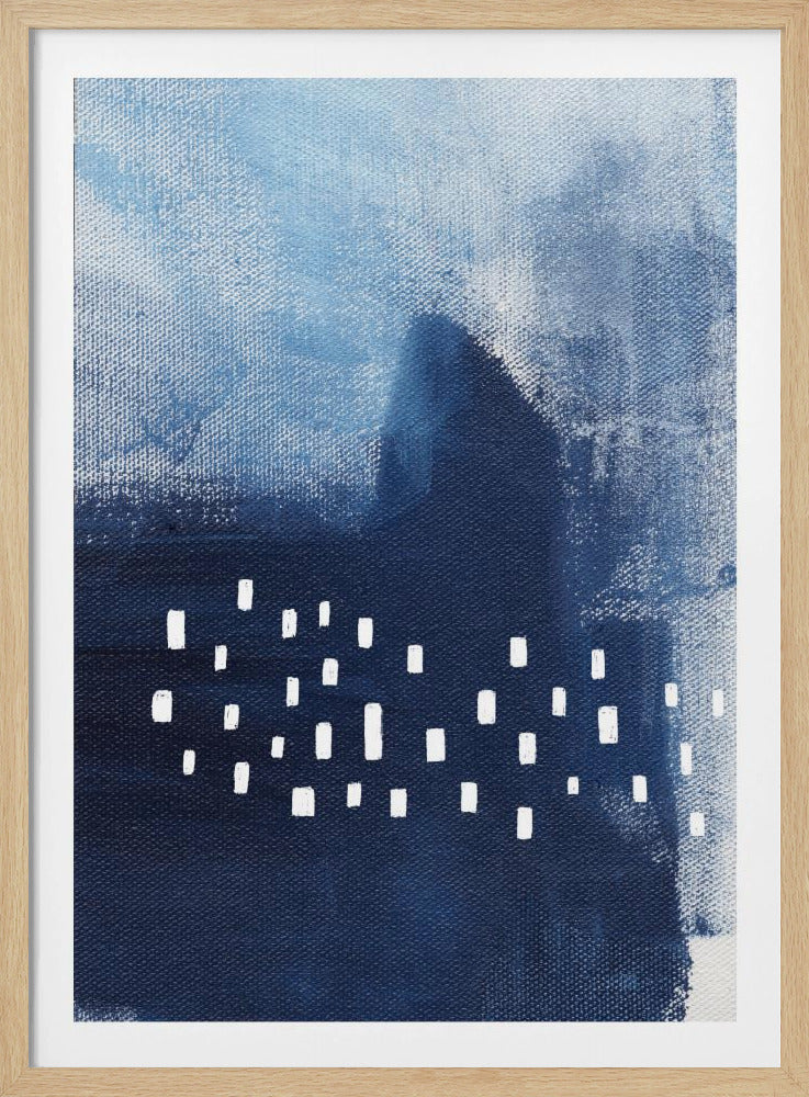 Blaue Farbtöne und weiße rechteckige Elemente | Poster