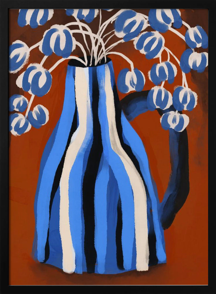 Gestreifte Vase Blüten | Poster
