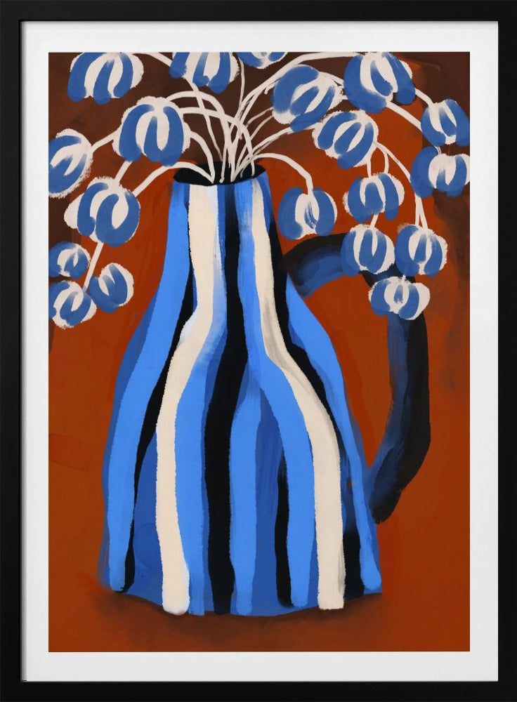 Gestreifte Vase Blüten | Poster
