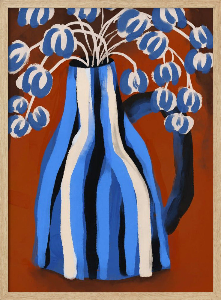 Gestreifte Vase Blüten | Poster