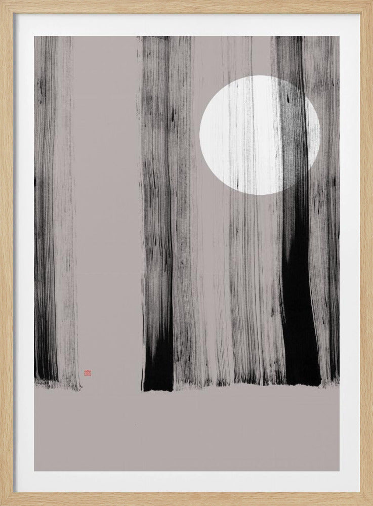 Versteckter Mond Nr. 1 | Hinter den Bäumen | Poster