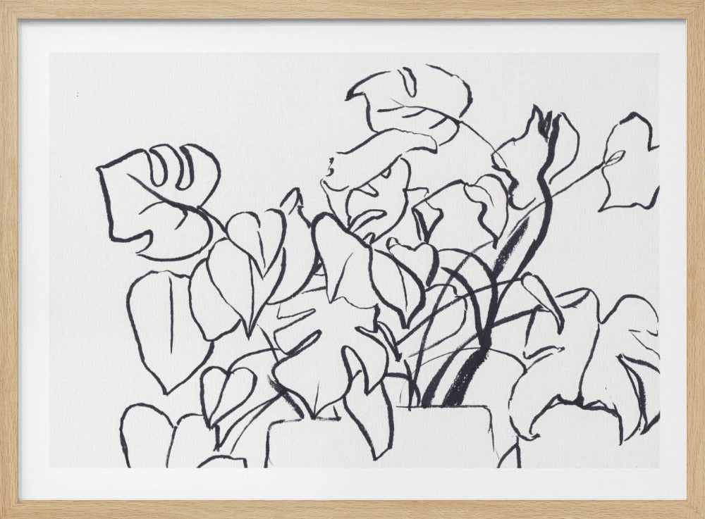 Schwarz-Weiß-Monstera klein | Poster