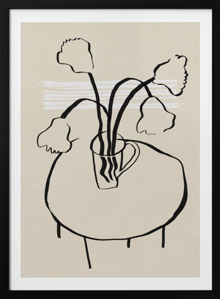 Blumendekor auf einem runden Tisch | Poster
