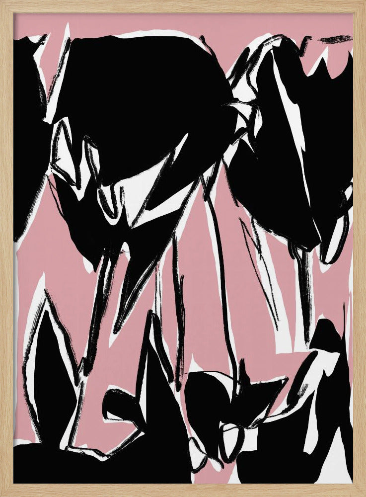 Schwarze rosa Tulpen | Poster