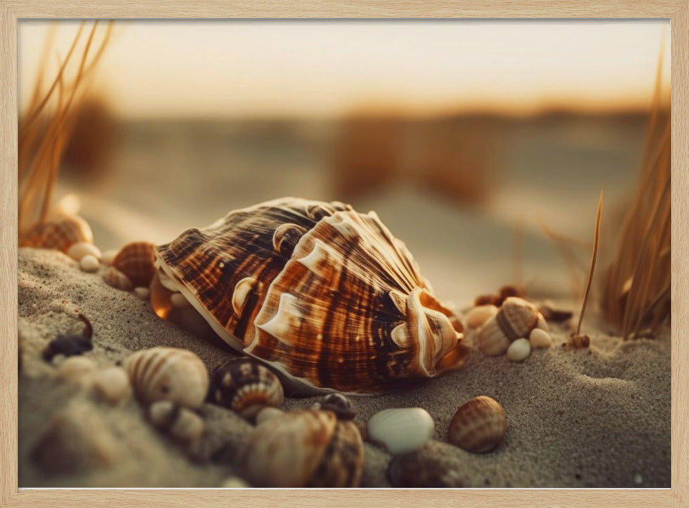 Muscheln bei Sonnenuntergang | Poster