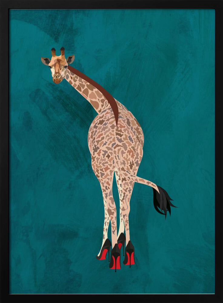 Schrullige Giraffe Grün | Poster
