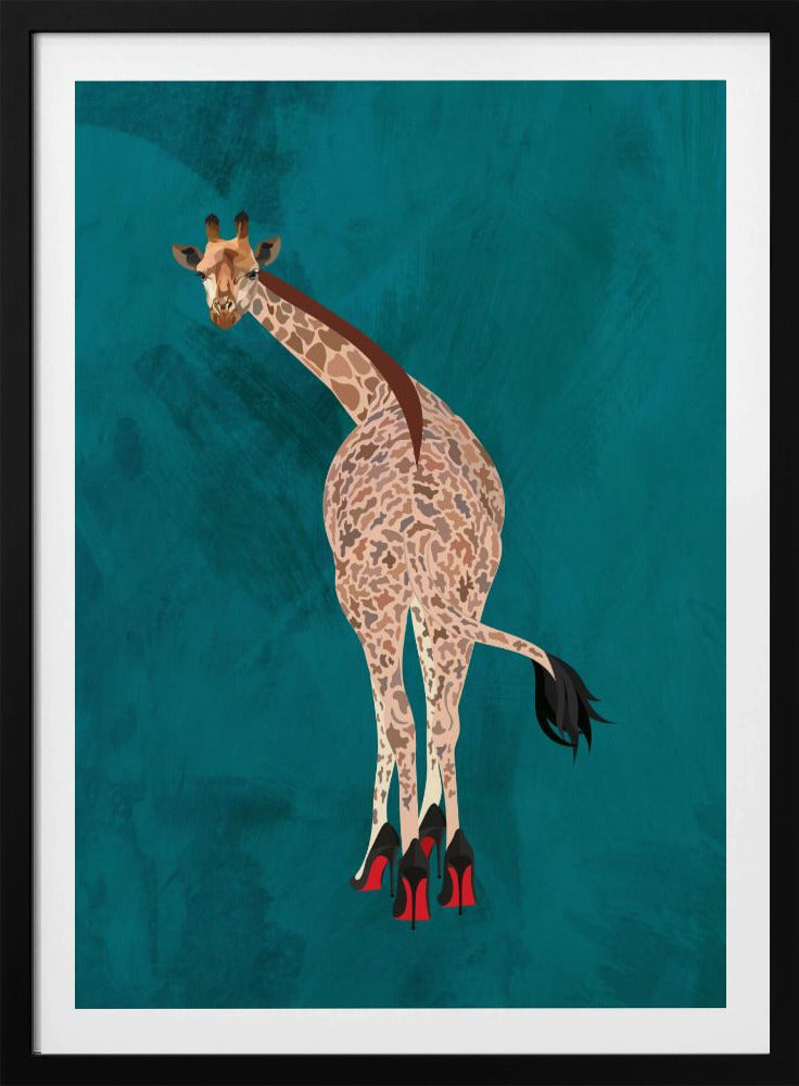 Schrullige Giraffe Grün | Poster