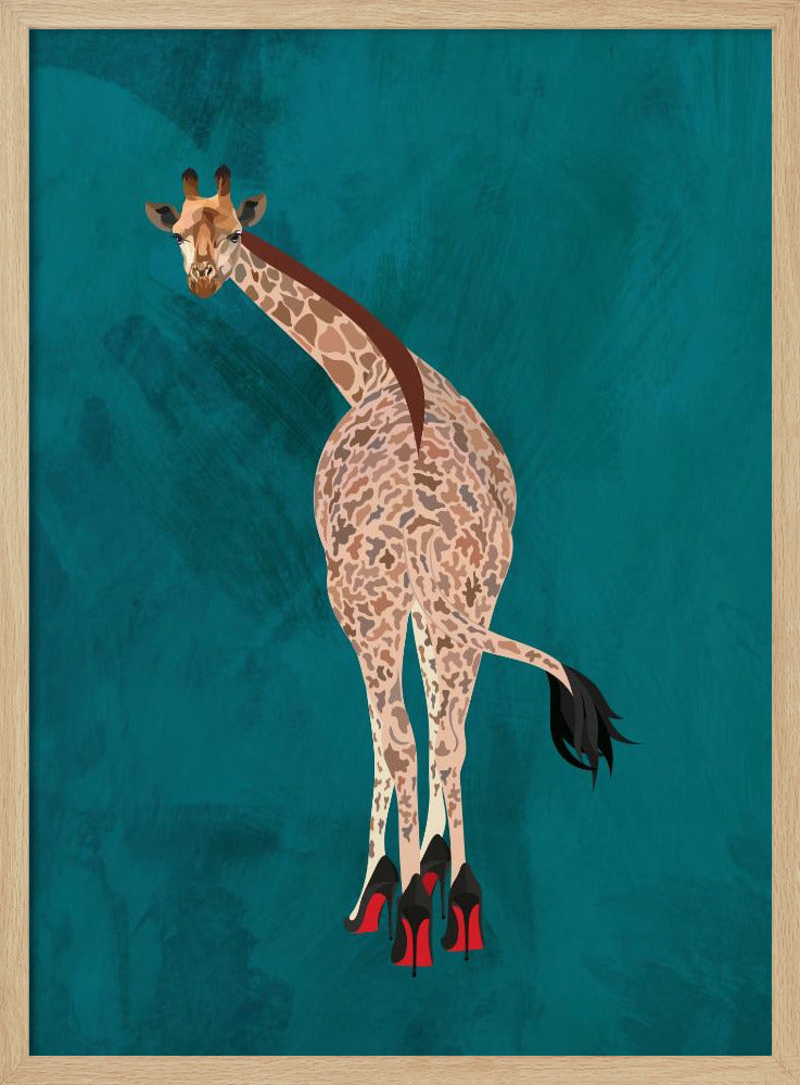 Schrullige Giraffe Grün | Poster