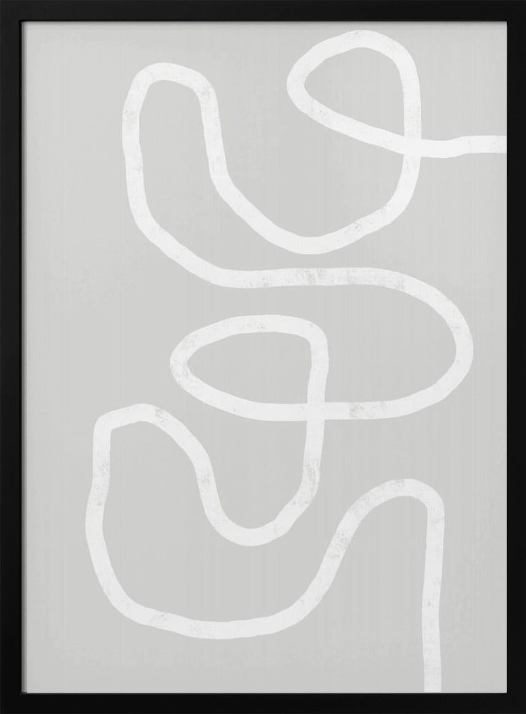 Abstract White Squiggle | Poster