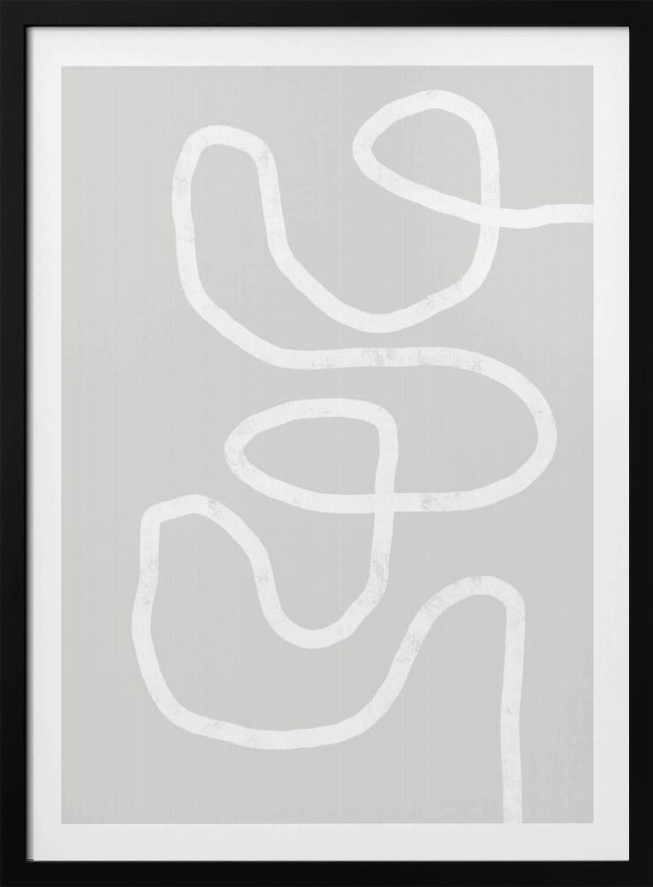 Abstract White Squiggle | Poster