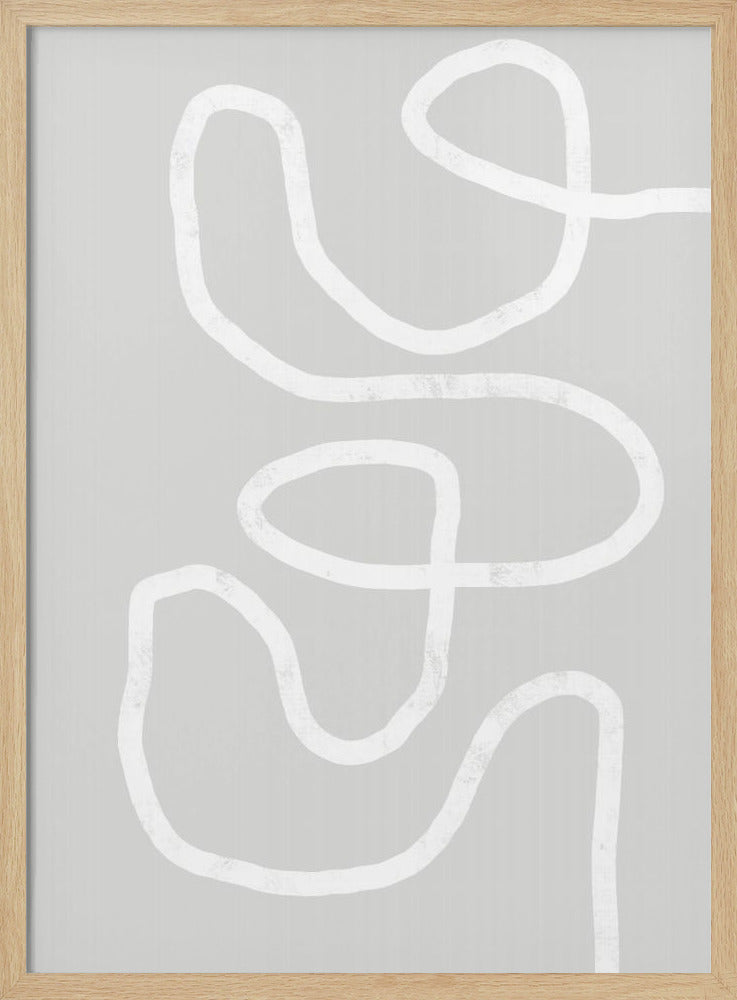 Abstract White Squiggle | Poster